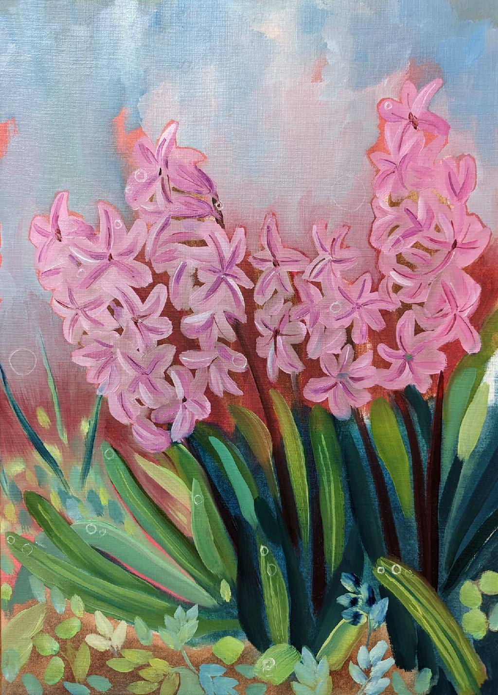 finished oil painting flowers